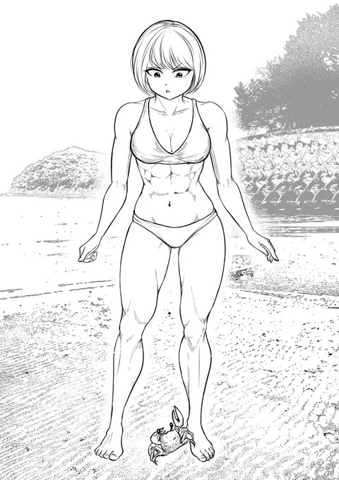 らくがき
#筋肉娘 