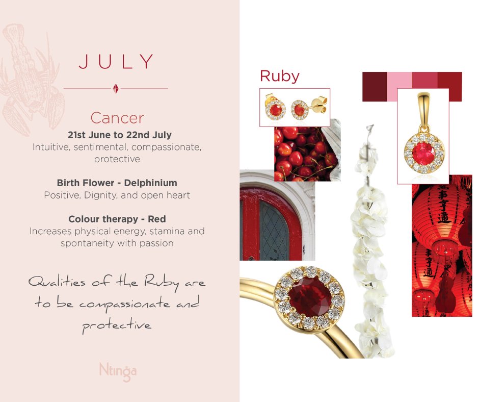 The #birthstone for #July is the ravishing #Ruby! This vibrant red #gemstone is also associated with a 40th #.

We have a wide range of both classic and contemporary #jewellery featuring rubies - take a look here: loom.ly/fUvzA04