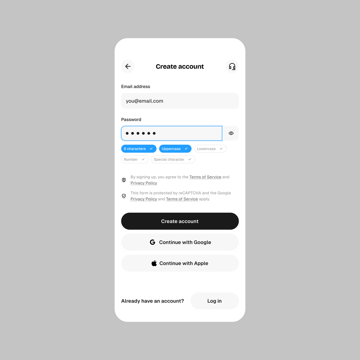 If you have certain criteria that should be met when creating password, please show it upfront, it shouldn't be after entering the password, you now show the criteria all in red. 😐

Good morning and Happy new month.
