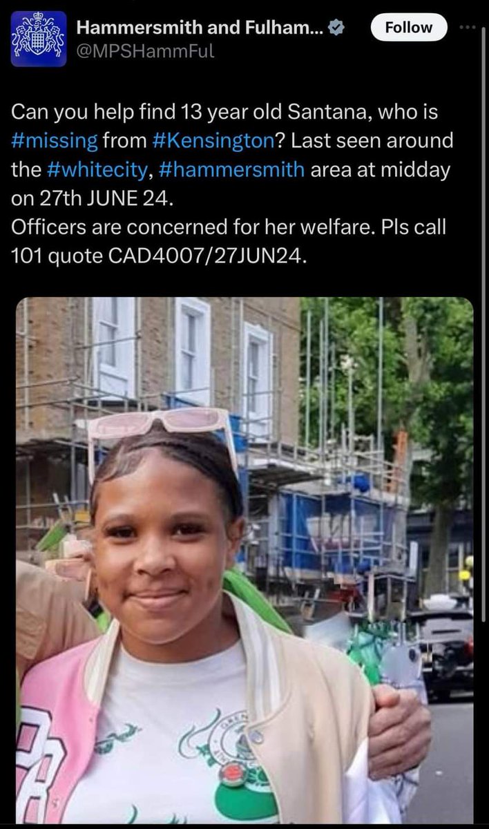 Day 4 still missing..
Please keep your eyes open when travelling, shopping, walking..
🙏🏾 For any news..
Santana whatever's going on for you just contact someone or just come back!!!
🙏🏾🥹💔🙏🏾