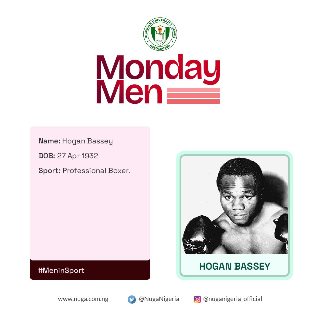 NUGANigeria's tweet photo. Celebrating Hogan 'Kid' Bassey, Nigeria's first world boxing champion! His determination and strength in the ring inspire us to fight for our dreams.
Let's start the week with a knockout punch of motivation! ✨️
_______________
#HoganBassey
#NigerianLegend
#MenInSports https://t.co/uJaaa6mtJG