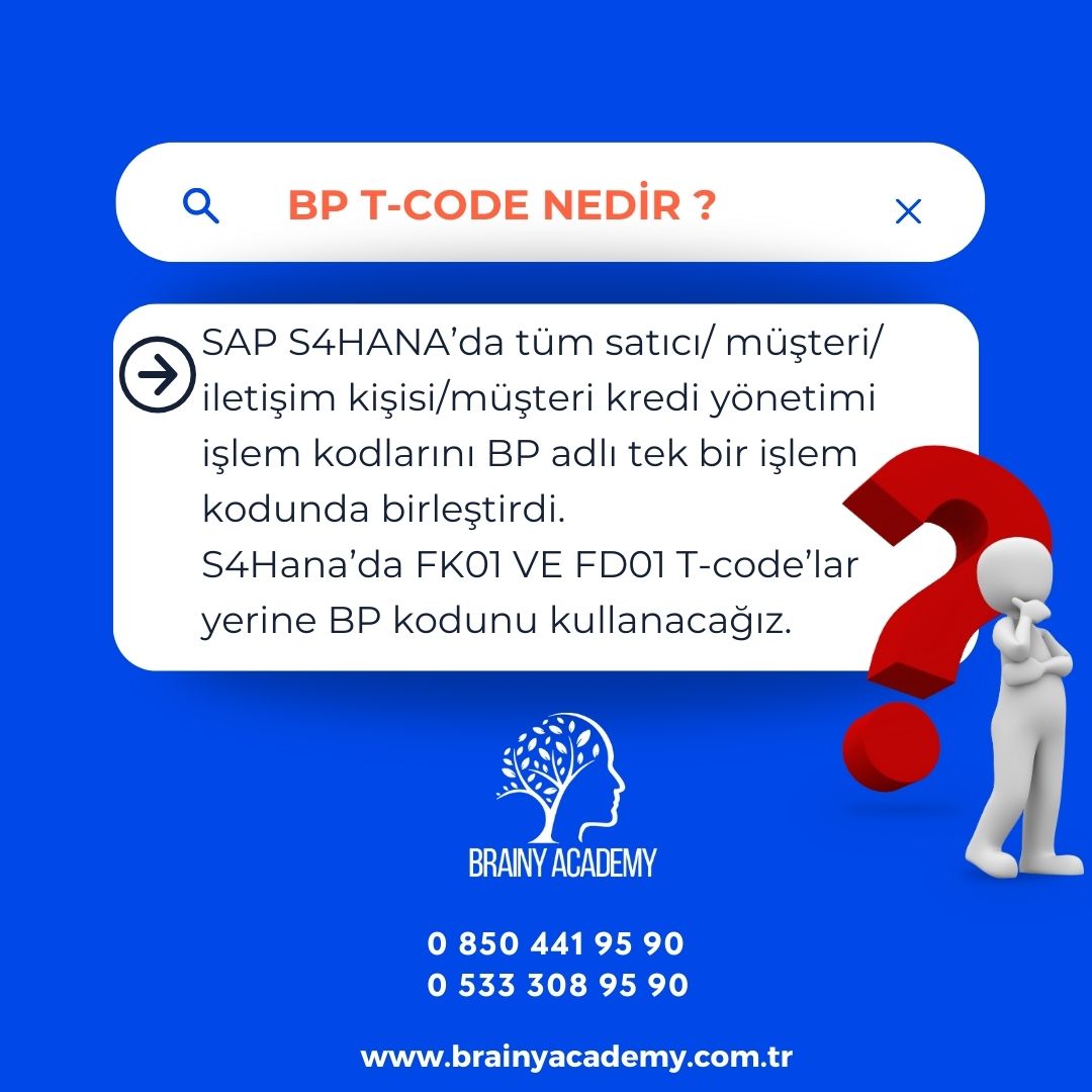 BRAINYACADEMYTR's tweet image. Biraz da öğrenelim!

Daha fazlası mı???

Hemen arayın

0 850 441 95 90
0 533 308 95 90

brainyacademy.com.tr.

#sap #sapquiz #sapfi #sapmm #sapsd #sapeğitim #brainyacademy #sapuzman #s4hana #saps4hana