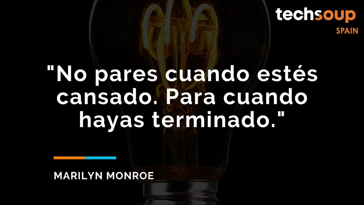 Reflexionamos sobre la frase de Marilyn Monroe: "No pares cuando estés cansado. Para cuando hayas terminado". Una lección poderosa para vuestras #asociaciones, #fundaciones y #ONGs. La #perseverancia y el #compromiso son claves para un #impactosocial duradero. ¡Sigamos adelante!