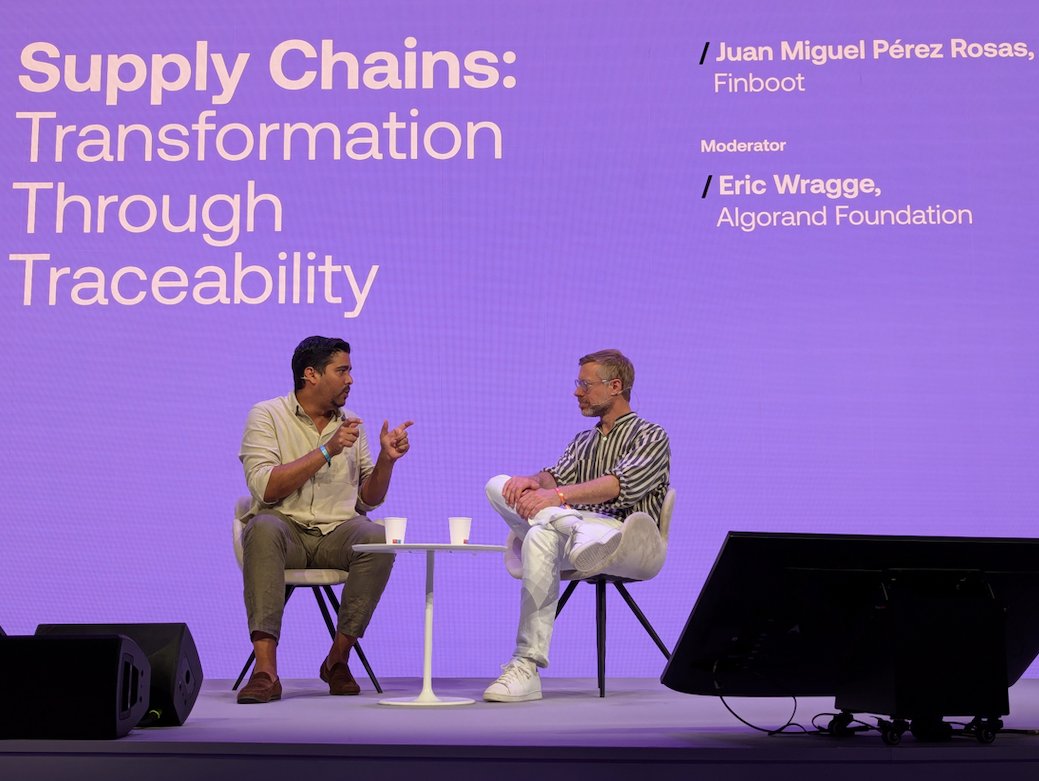 FinbootTech's tweet photo. Our CEO, @jmprosas, shared insights on Finboot's blockchain-based digital traceability suite at the Decipher 2024 last week, an @AlgoFoundation event.
More: https://t.co/Rg0VY1f9uG.
#BlockchainTechnology #Decipher2024 #Sustainability #Algorand #DigitalTraceability https://t.co/843YTZhsc5