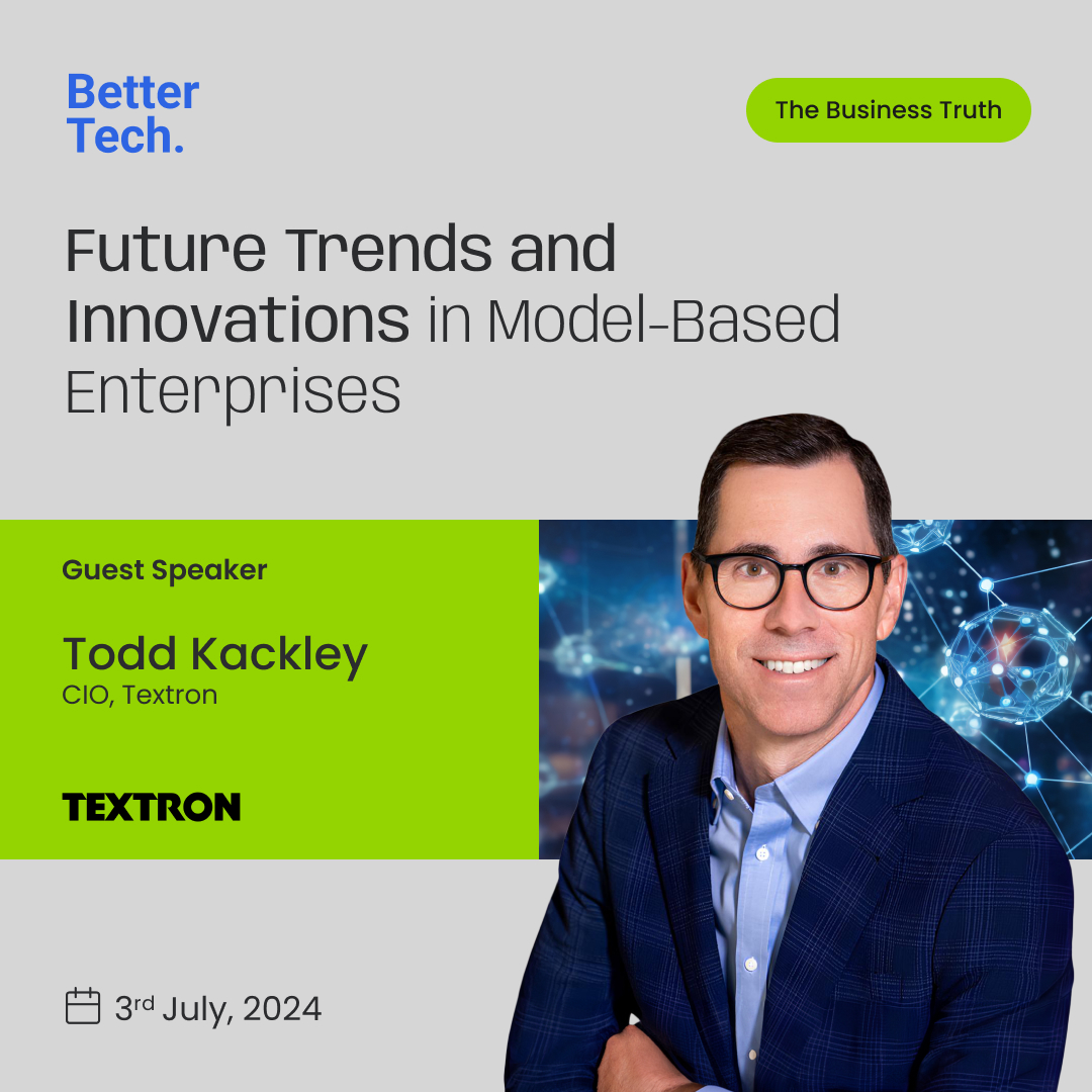 thebettertech_'s tweet image. 🎙️ Get ready for an exciting new episode on #BetterTech! 🚀

🌐 We&apos;re thrilled to have Todd A. Kackley, Vice President and CIO for Textron Inc., as our guest.

🗓️ 3rd July, 2024. Hear Todd&apos;s insights on leadership, innovation, and the future of enterprise IT.
