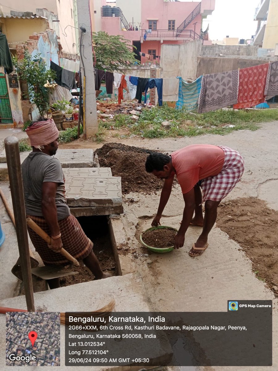 Desilting of drain in Heggana Halli sub dvn