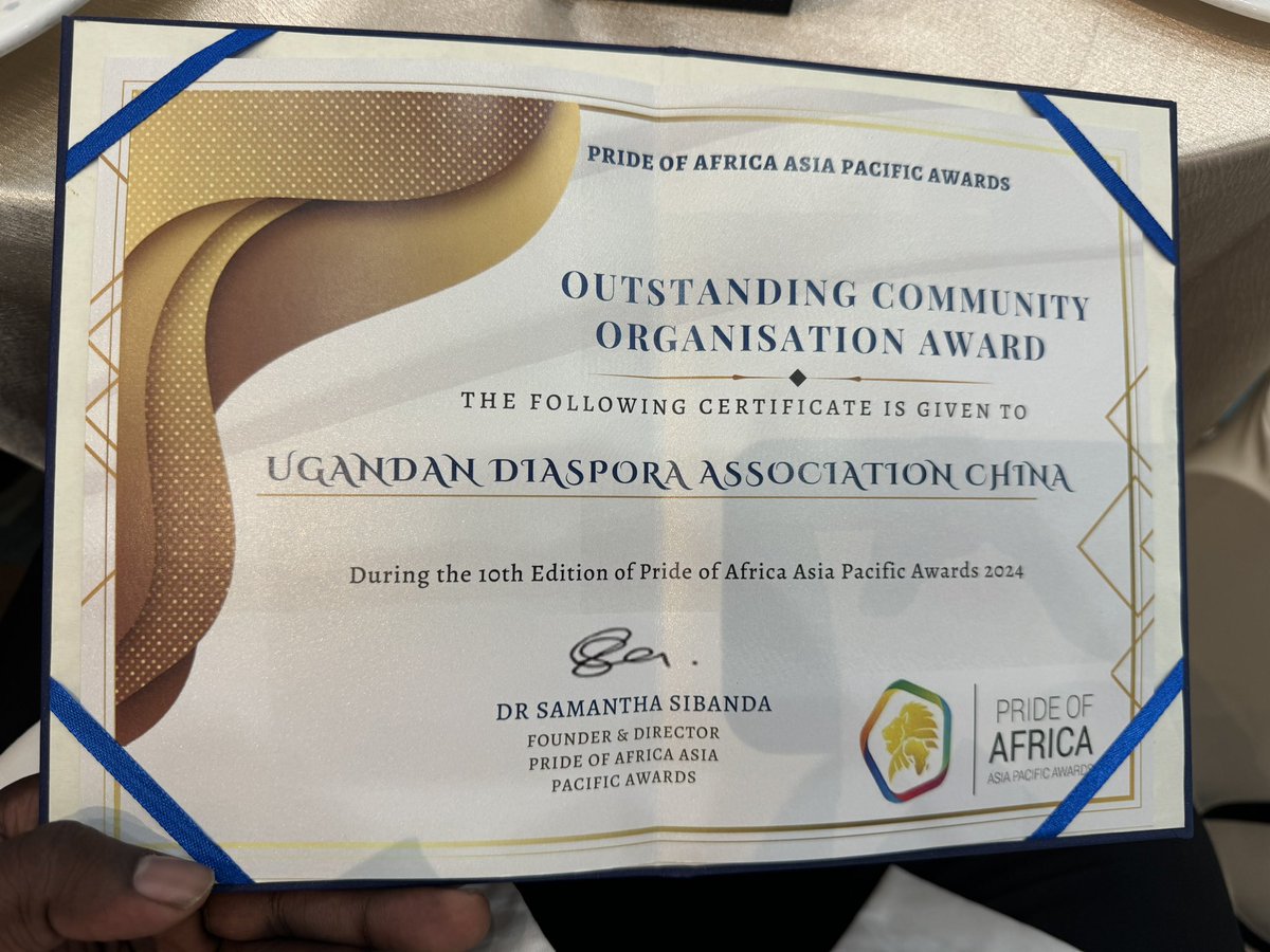 UDAC_China's tweet photo. UGANDA COMMUNITY scoops Big at the Asia Pacific Awards held in Beijing,China. UDAC was awarded for being the Outstanding community organization 2024 https://t.co/vCDs9E7r0a