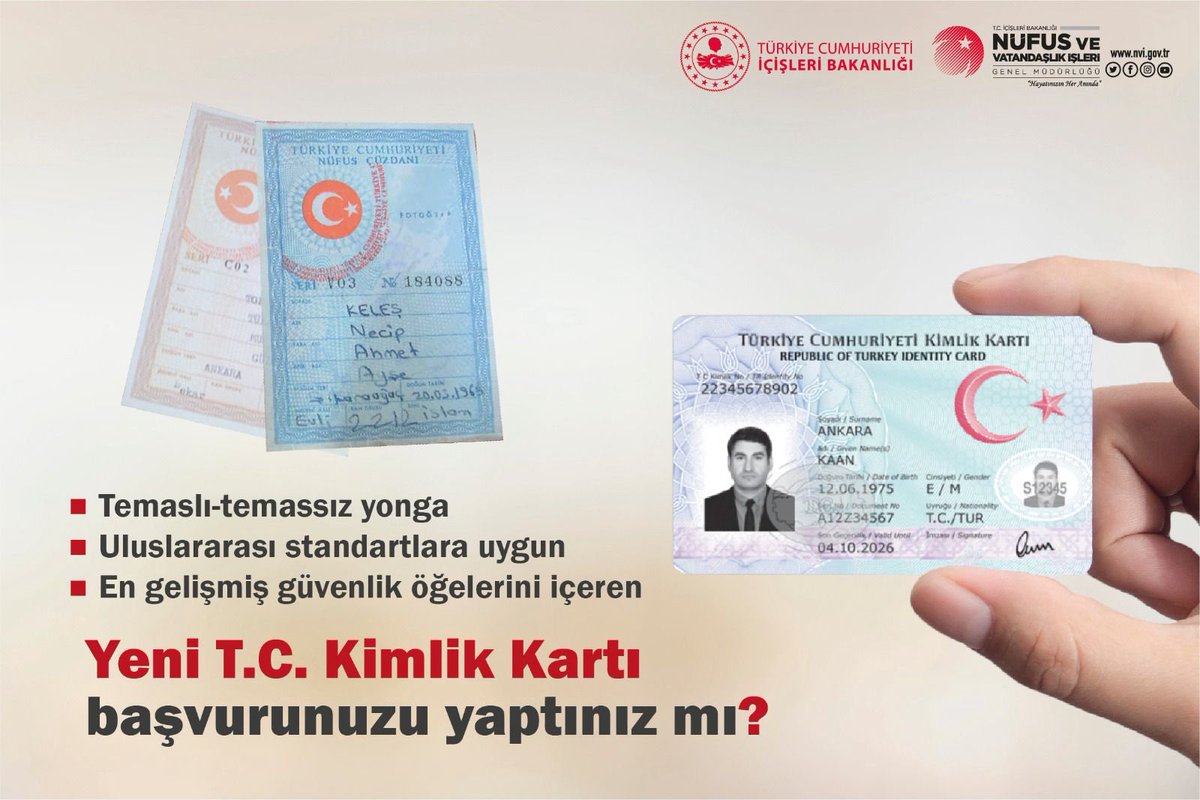 Yeni T.C. Kimlik Kartı başvurunuzu yaptınız mı?