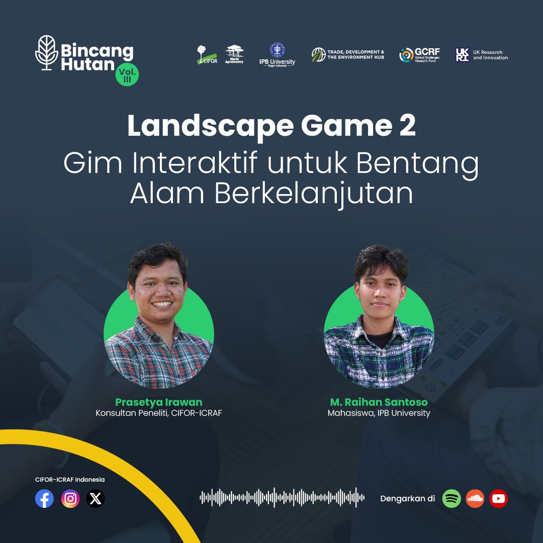 LandAllianceID's tweet photo. ๐ฎ #LandscapeGame2 merupakan sebuah terobosan inovatif yang menggabungkan edukasi dan permainan yang dirancang untuk mensimulasikan kompleksitas manajemen bentang alam.
๐๏ธ Dengarkan di #podcast #BincangHutan โก๏ธ https://t.co/TWSax5LVmS
@ipbofficial @GCRF_TRADE_Hub @UKRI_News https://t.co/NtAHWAmZga