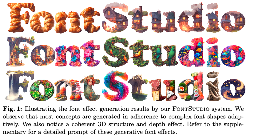 m_k_696's tweet photo. FontStudio: Shape-Adaptive Diffusion Model for Coherent and Consistent Font Effect Generation
https://t.co/wyQndR8JQG
・拡散モデルを使ったクリエイティブなフォントを生成する研究
・長方形キャンバスではなく、フォントのような不規則なキャンバス上の生成を行う形状適応型拡散モデルを提案 https://t.co/jPiMfzXVTO