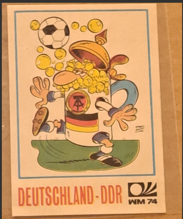 PointlessScunny's tweet photo. #WM74 #WorldCup1974
01/07/74 
In 1974, snowflakes/the easily offended/social media weren't the menace they are now. This meant Wessis could depict Ossis as a walking Bierkrug and 'Outraged of Shocked Street' wouldn't be whinging. My guess is the Ossis weren't offended anyway!🤣 https://t.co/afWfqsUeLW