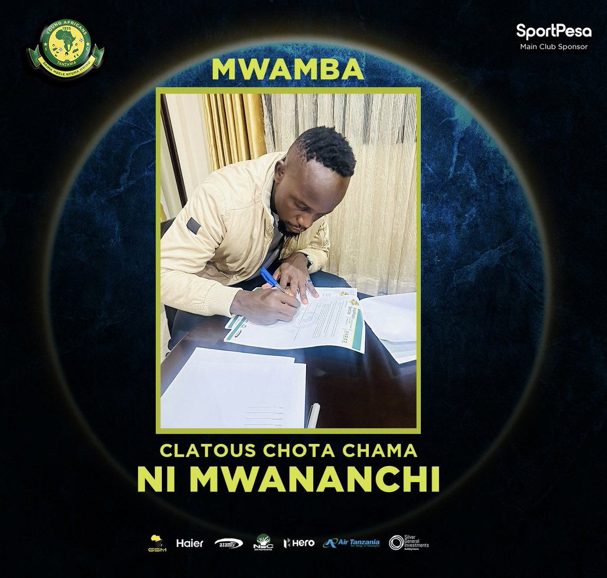 𝐌𝐖𝐀𝐌𝐁𝐀 <a href="/ClatousCC/">Clatous Chota Chama</a> ni 𝐌𝐖𝐀𝐍𝐀𝐍𝐂𝐇𝐈🔰 Karibu sana Jangwani👊🏽

𝐍𝐘𝐈𝐄 𝐇𝐀𝐌𝐔𝐎𝐆𝐎𝐏𝐈?

#TimuYaWananchi 
#DaimaMbeleNyumaMwiko