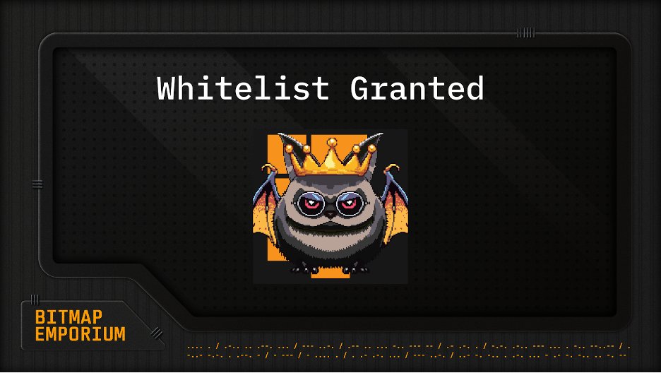 Bitmap.Community (@bitmapcommunity) on Twitter photo Bitmap Community x Bitmap Emporium
Bitmappers have been allocated WL spots for Natbats, a freemint DMT collection by
<a href="/BitmapEmporium/">Bitmap Emporium</a>
&
<a href="/limitlesssauce/">Limitless | Bitmap Emporium🟧👽</a> Bitmap Community x Bitmap Emporium
Bitmappers have been allocated WL spots for Natbats, a freemint DMT collection by
<a href="/BitmapEmporium/">Bitmap Emporium</a>
&
<a href="/limitlesssauce/">Limitless | Bitmap Emporium🟧👽</a>