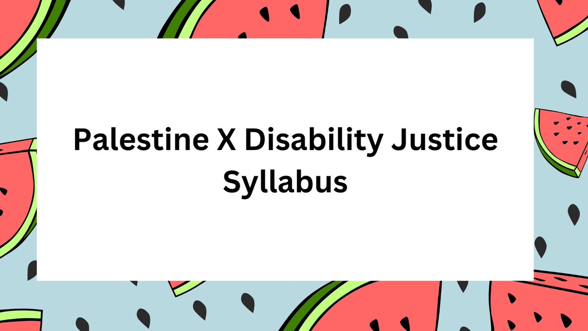 As part of Disability Wrath Month, I present to you a syllabus of readings on Palestinian liberation &amp; disability justice 

There's no disability pride in genocide 

disabilityvisibilityproject.com/2024/06/30/pal…

#NoPrideInGenocide