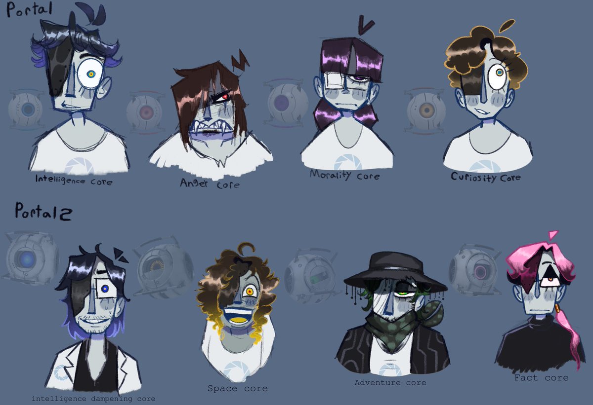 MagicBunnyStar's tweet image. Portal drawings
(Mostly the humanoid designs)
#portal #portal2 #portalfanart #meetthecores