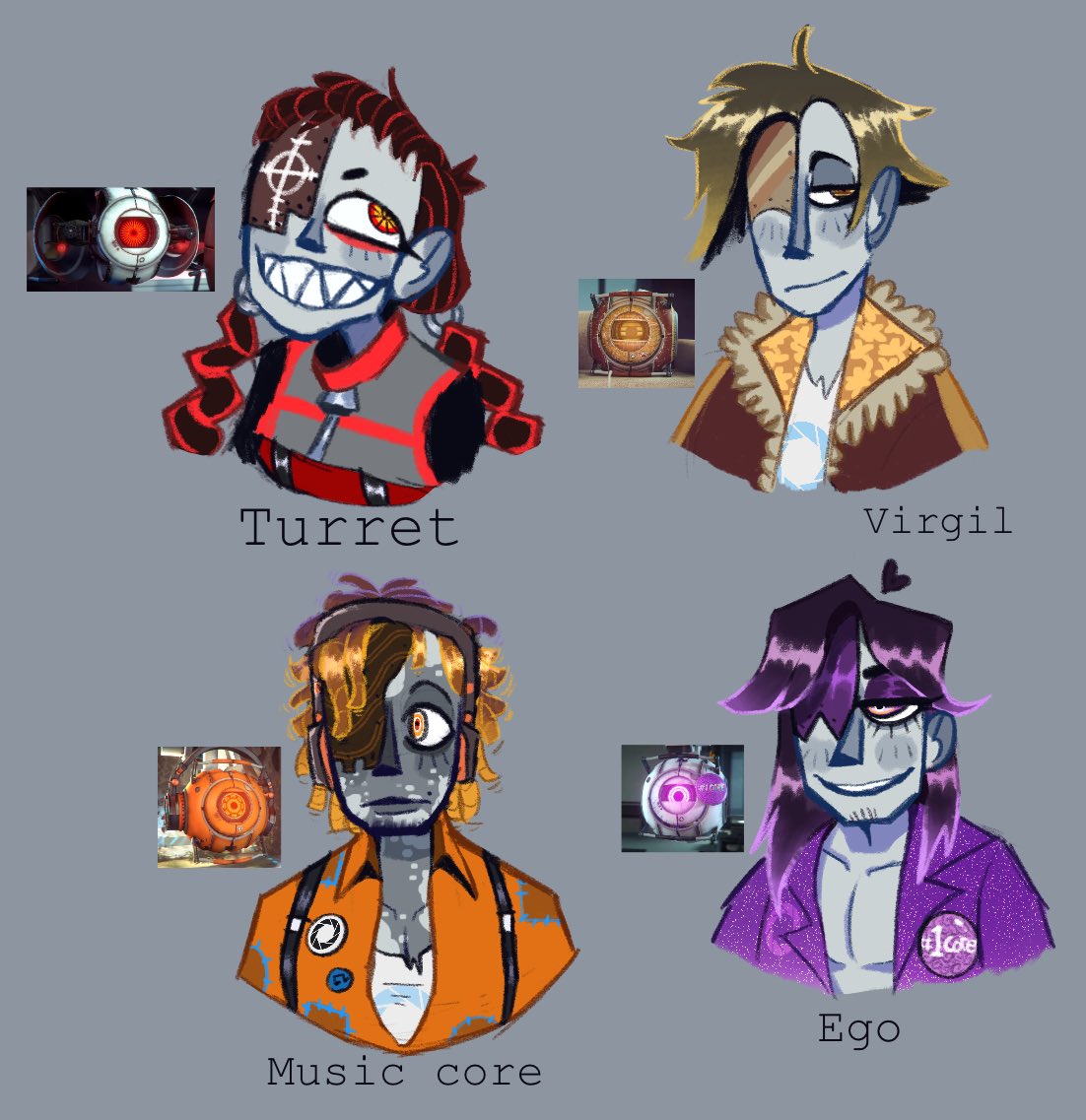 MagicBunnyStar's tweet image. Portal drawings
(Mostly the humanoid designs)
#portal #portal2 #portalfanart #meetthecores