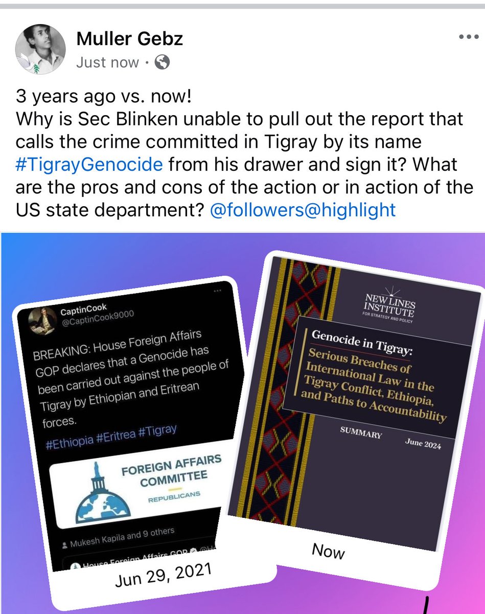 Mulugeta Gebregziabher, PhD (@profmulugeta) on Twitter photo June 29,2021 vs June 29,2024!
Mr <a href="/SecBlinken/">Secretary Antony Blinken</a> , we would like to request you to publish the <a href="/StateDept/">Department of State</a> report on determination of the crimes committed in #Tigray as #TigrayGenocide now that <a href="/NewlinesInst/">New Lines Institute</a> has made it clear. <a href="/MikeHammerUSA/">Mike Hammer</a> June 29,2021 vs June 29,2024!
Mr <a href="/SecBlinken/">Secretary Antony Blinken</a> , we would like to request you to publish the <a href="/StateDept/">Department of State</a> report on determination of the crimes committed in #Tigray as #TigrayGenocide now that <a href="/NewlinesInst/">New Lines Institute</a> has made it clear. <a href="/MikeHammerUSA/">Mike Hammer</a>