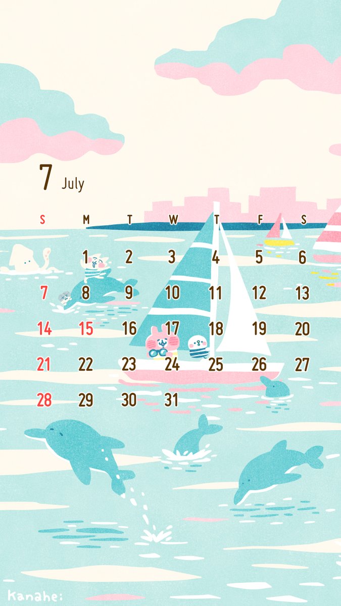 なお カナヘイ  7月 7月壁紙です🐬お好みに合いましたら壁紙などにお使いください☺️
