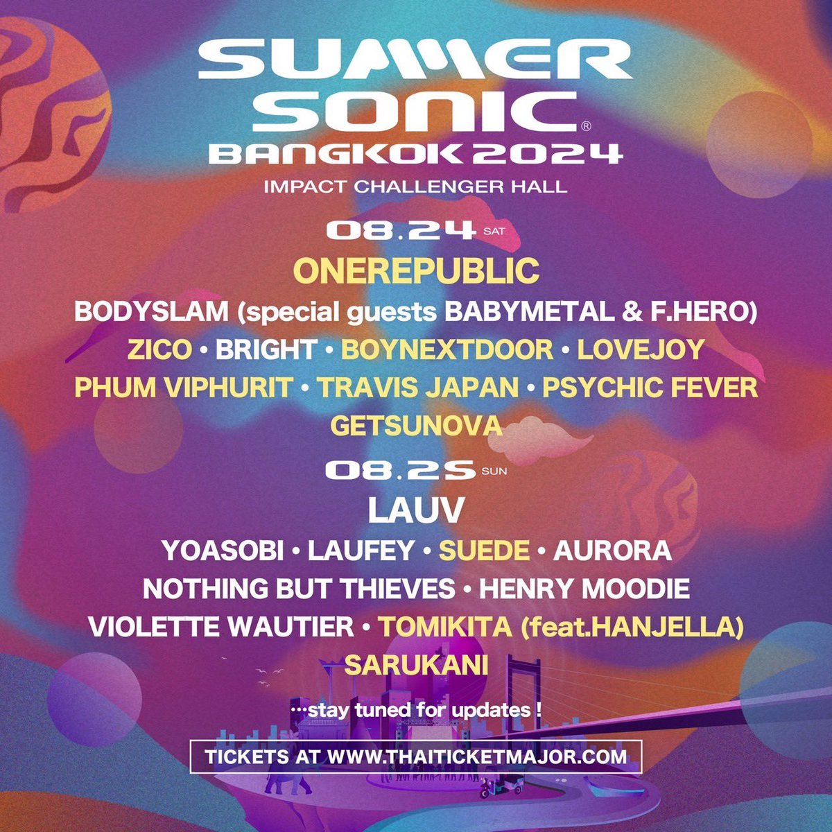 TravisJapan_cr's tweet photo. @Summersonic_bkk So excited to be a part of Summer Sonic Bangkok 2024!
Come meet us on August 24th at IMPACT Challenger Hall!

@Summersonic_bkk
#TravisJapan https://t.co/h0OHVN8nAW