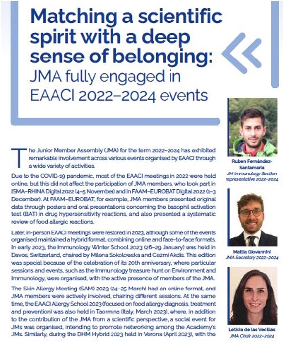 EAACI_JM's tweet photo. 👏Dear JMs, during the period 2022-2024, the Junior Member Assembly has done an incredible work. Thank you for your incredible support! Read about it in the latest #EAACI #Allergy #Immunology #EAACIReview
https://t.co/GoRrlvNcbP https://t.co/Ahpen44ox2