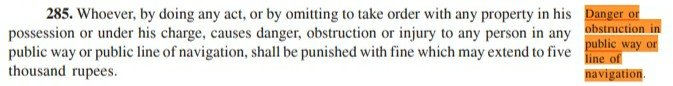 shuvankr's tweet photo. #NationalWasuliCode
"Danger or obstruction in public way or line of navigation."
This section 285 of #BNS is word by word copy of Section 283 of #IPC
Except the fine of Rs. 200 climbed to Rs. 5000.
100% plagiarized laws ..
#LetThisSinkIn
#SectionChorAmitShah
#LawChorModi https://t.co/NW9wEWBuj4