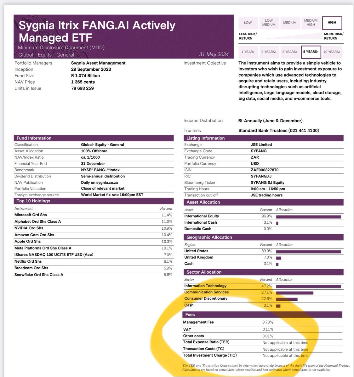 How can <a href="/sygnia/">Sygnia</a> claim it’s reducing a fee to 1% when it currently charges 0.7%? Dropping a contingent performance fee (not mentioned on fact sheet) doesn’t count. <a href="/sygnia/">Sygnia</a>, care to clarify for your ETF investors?