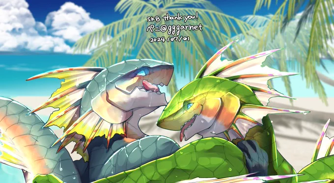 Skeb描かせて頂きました!ありがとうございました～夏って感じの!