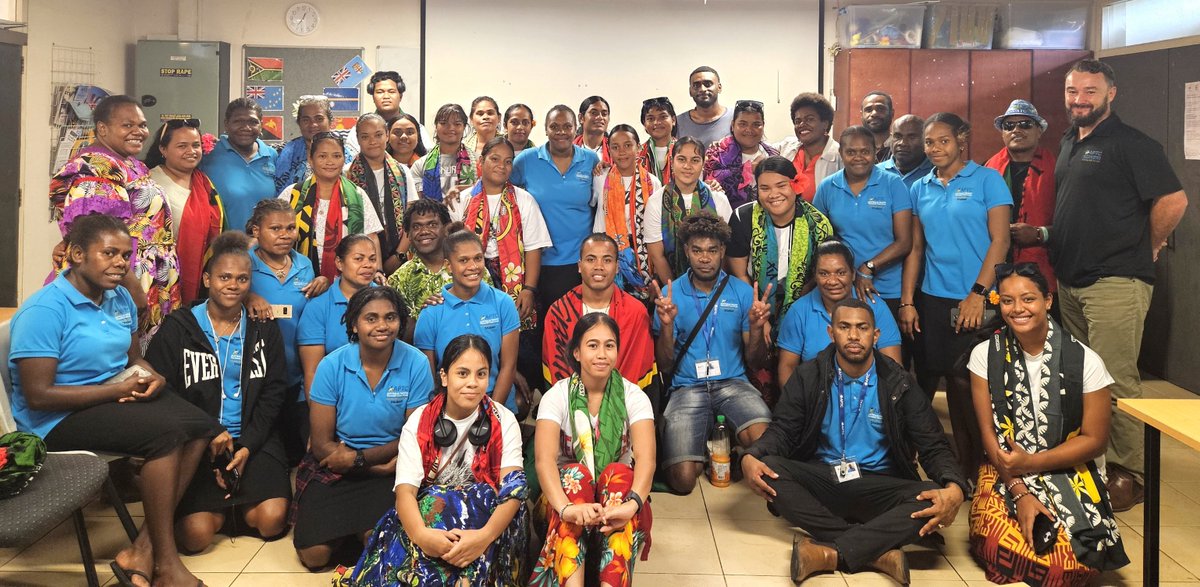 aptcpacific's tweet photo. 18 tourism students and four trainers from Nauru TVET🇳🇷 recently traveled to Vanuatu🇻🇺 for the Hospitality &amp; Tourism Immersion Program, supported by APTC. We remain committed to empowering 🇳🇷's future workforce and providing expertise for the global market. #CreatingSkillsForLife https://t.co/7sJdNVumHl