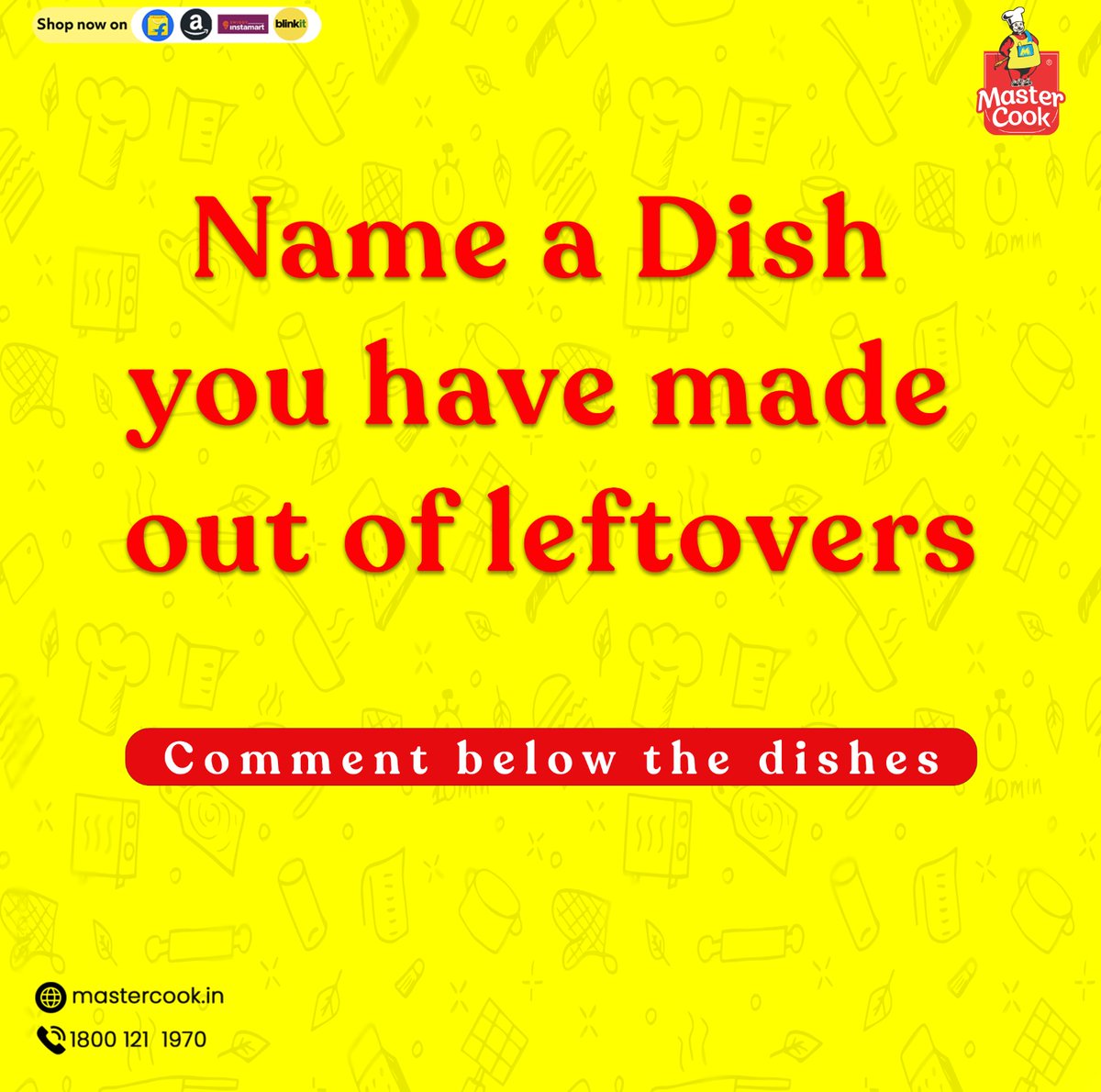 Mastercook_in's tweet photo. Cumm'on! Comment below the dishes you have made from leftovers👀✨

#tricky #trick #trickyriddles #riddles #riddle #questions #quiz #fyp #brainteaser #mindbender 
#virals #foryoupage #viralpage #oddmanout #foryou #viralpost #chennai #bengaluru #mastercook #foryoupagе https://t.co/Q3lKamSbru
