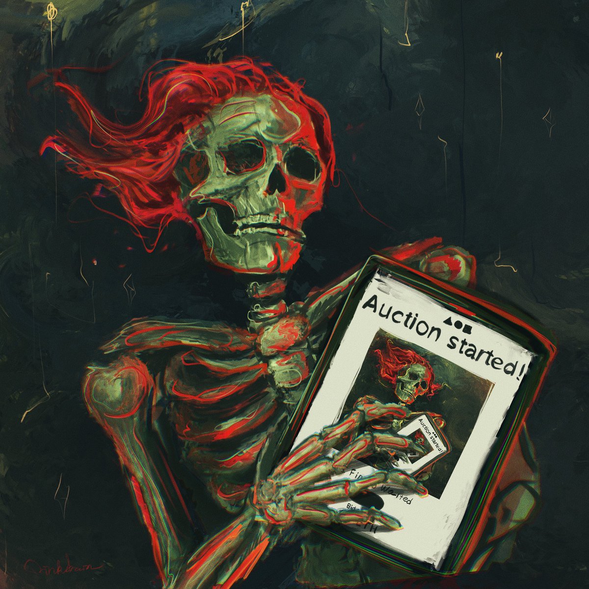 🍀 LUCKY DROP ALERT🍀

While I was painting it I had an auction and another big 1/1 sale
Maybe that 💀 brings in sales?

🦴Get a magic bone for good luck and make a wish

OE for 48 hrs
2.22 $XTZ

‼️If more than 50 eds are sold, I’ll randomly select 10 owners and buy art from them