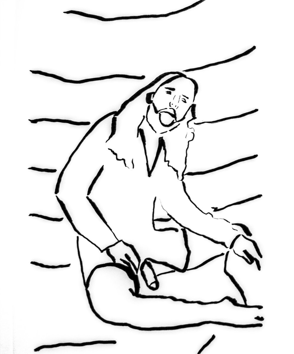 Self portrait in ink.