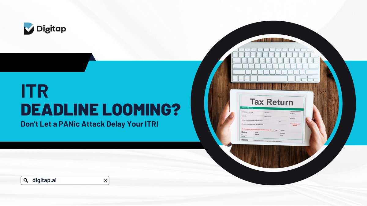 DigitapAI's tweet photo. ITR Deadline Alert! (July 31st!) Don't let PAN issues stress your users!
Try our PAN solution suite & make #ITRFiling a breeze!
✅ Validation ✅ Detail Checks ✅ Aadhaar Linking ✅ 206AB Support
DM us for info!
#ITR #taxseason #PANverification #fintech #taxreturn https://t.co/jte9bVWQMo