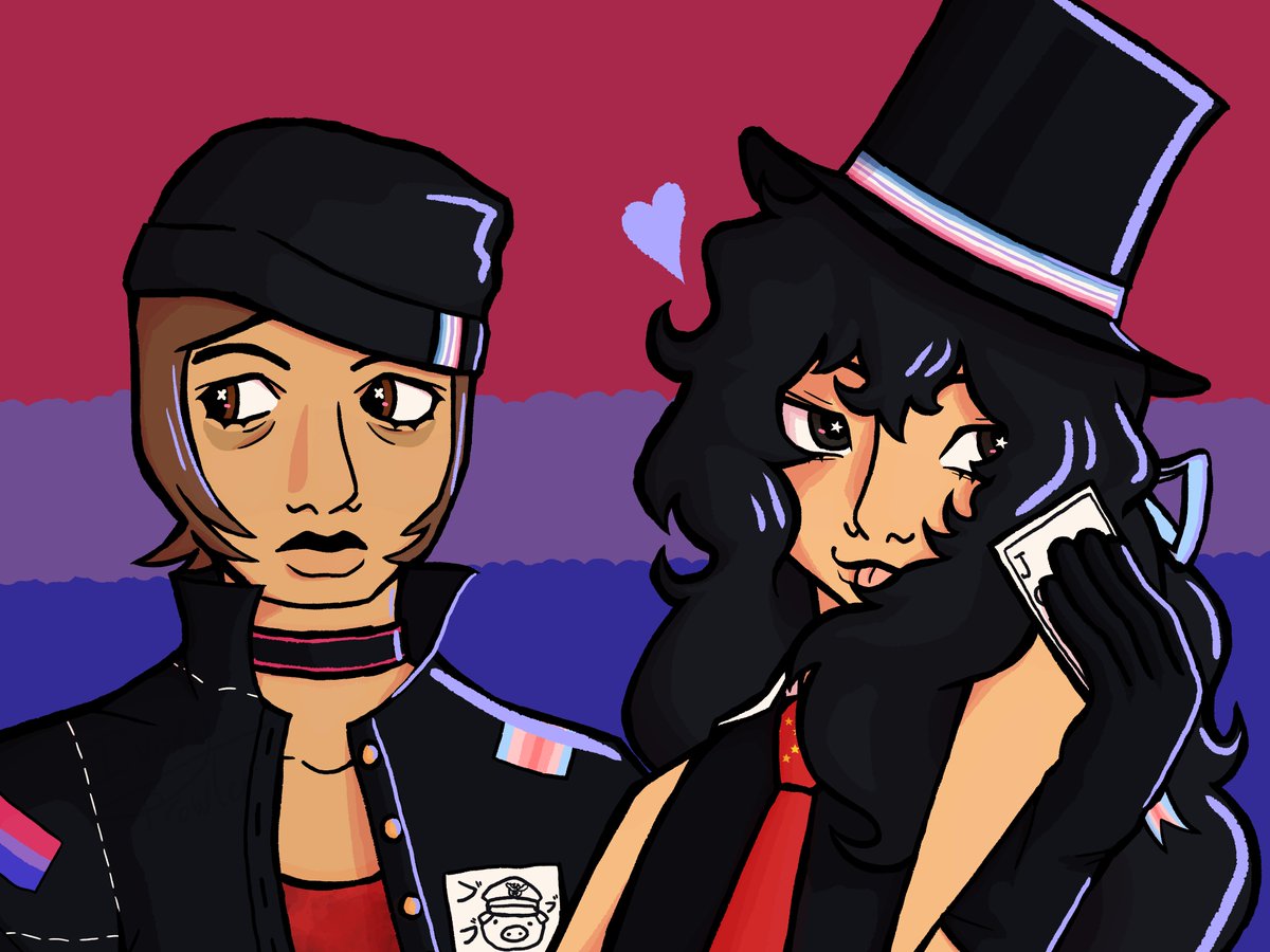 IvoryProwler's tweet photo. I hope everyone had a good pride month, here's some the things I did on tumblr #persona2 #person5 #lgbtqpride #art https://t.co/R2ucPKX23K