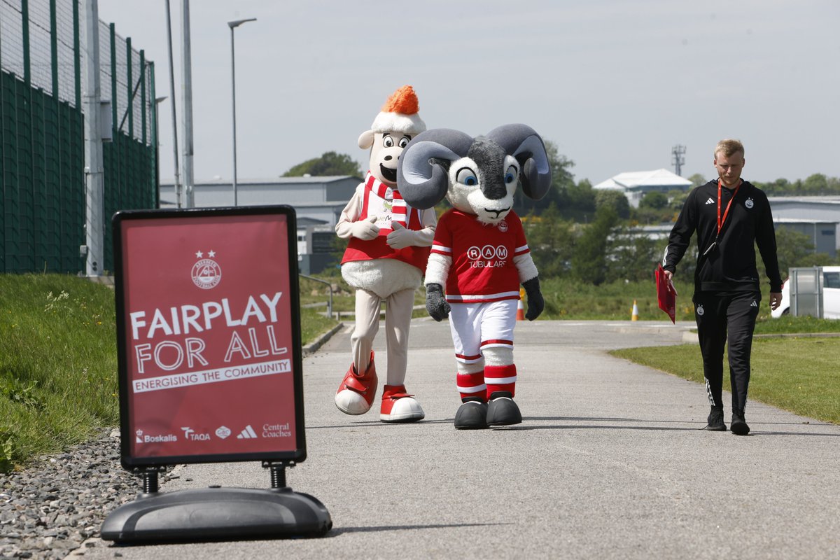 Our <a href="/AberdeenFC/">Aberdeen FC</a> mascot, Robbie the Ram, was at a Fair Play For All event by AFC Women’s Team partners, <a href="/BoskalisSubsea/">Boskalis Subsea (formerly VBMS)</a>, <a href="/TAQA/">TAQA | طاقة</a>, and GAC.

80 children from four primary schools enjoyed football, mental health, STEM, and first aid activities.

#AberdeenFC #AberdeenFootballClub