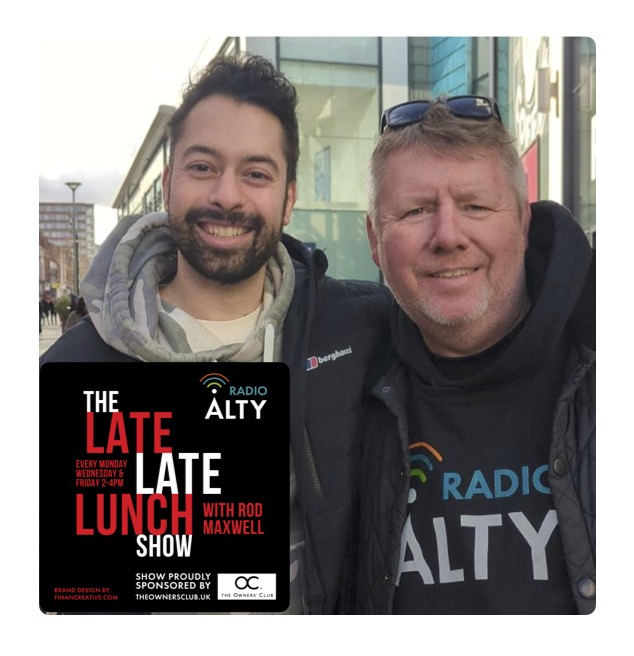 RadioAlty's tweet photo. Today on #theLateLateLunchshow at 2pm, James is back with #ViewFromTheStreet asking the people of Manchester if they will be watching #Wimbledon. https://t.co/avmIQb4eiC - listen online, free apps, &amp; #Alexa.  #theLateLateLunchshow kindly supported by The Owners' Club. https://t.co/rJSceBFatF
