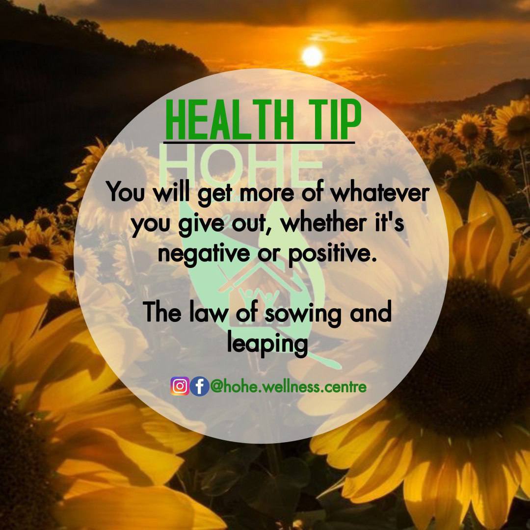 hendrina_hango's tweet image. Put good energy out into the world, and it will come back to you. Spread positivity and watch it flourish! 🌻✨ Remember, you reap what you sow. #HealthTip #PositiveVibes #SowAndReap