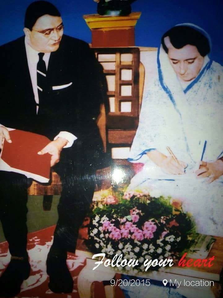 My grandfather and Indira Gandhi have this picture in our house
