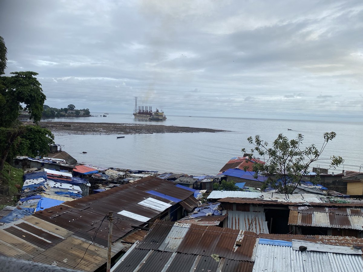 Sunday morning walk … Kroo Bay done join with King Jimmy