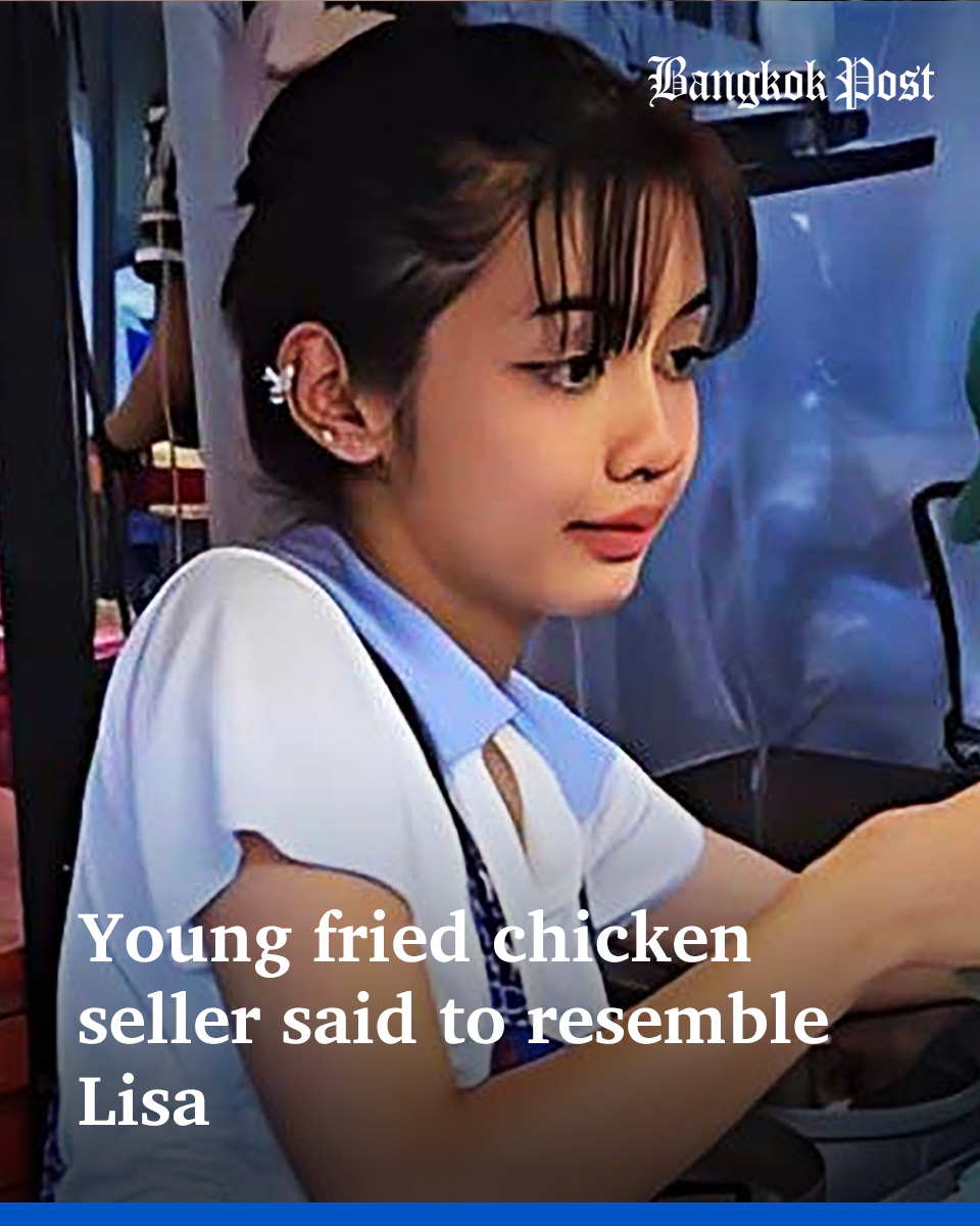 BangkokPostNews's tweet photo. #BangkokPost: A young fried chicken seller at a market in Samut Prakan is gaining attention after people commented on her resemblance to Lalisa "Lisa" Manobal of the K-pop group Blackpink and the featured singer in the viral video "Rockstar". #Thailand #resemble #Lisa #Rockstar
https://t.co/mbleBoBDc8