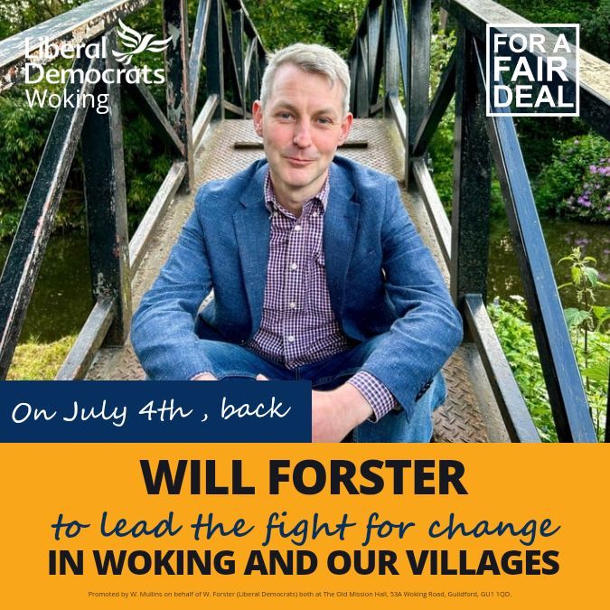 Our Conservative MP wants to just carry on being an MP. <a href="/WillForster/">Will Forster MP 🔶</a> wants to represent Woking and fight for a fair deal for our town and villages, there's a difference.  
#VoteLibdem in #Woking! #Will4Woking buff.ly/3W1dPjZ