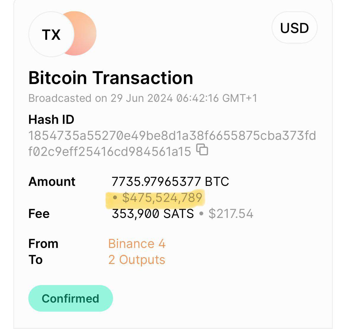 conorfkenny's tweet photo. 🚨 Big Buy Alert! 🚨 

Someone just purchased 7,735 Bitcoin worth a whopping $475 million on Binance! 💰🚀 #Bitcoin #CryptoNews #Binance $BTC https://t.co/IHpoSwUWtR