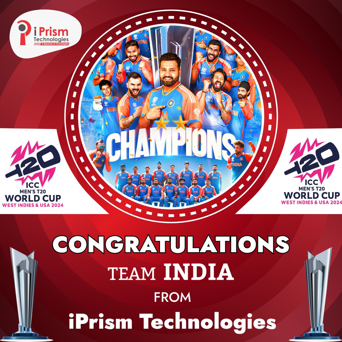 iprismtech's tweet image. Congratulations to Team India for winning the World Cup T20 Final! Your outstanding performance and team effort have made us all proud.🏆

#iPrismTech #appdevelopment #androidapp #iosapp #ecommerceappdevelopment #congratulationsteamindia #t20final #indiancricket #hyderabad