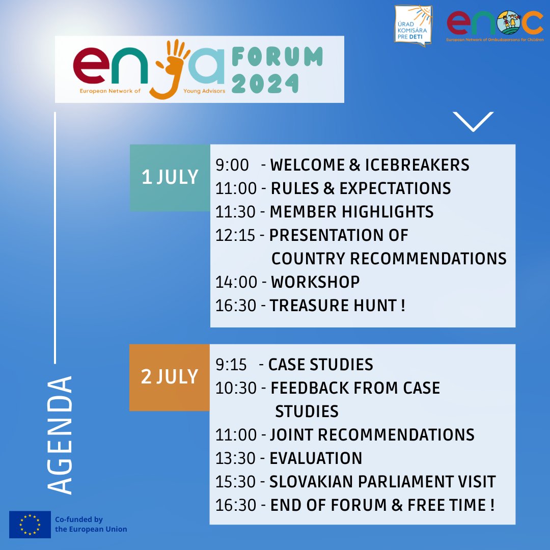 🏁The #ENYAFORUM2024 has officially started in Bratislava!🇸🇰

🙌This year, over 30 young advisors, including more than 20 with 𝗰𝗮𝗿𝗲 𝗲𝘅𝗽𝗲𝗿𝗶𝗲𝗻𝗰𝗲, have joined ENYA to discuss the rights, needs and interests of children living in alternative care!

Full schedule⬇️