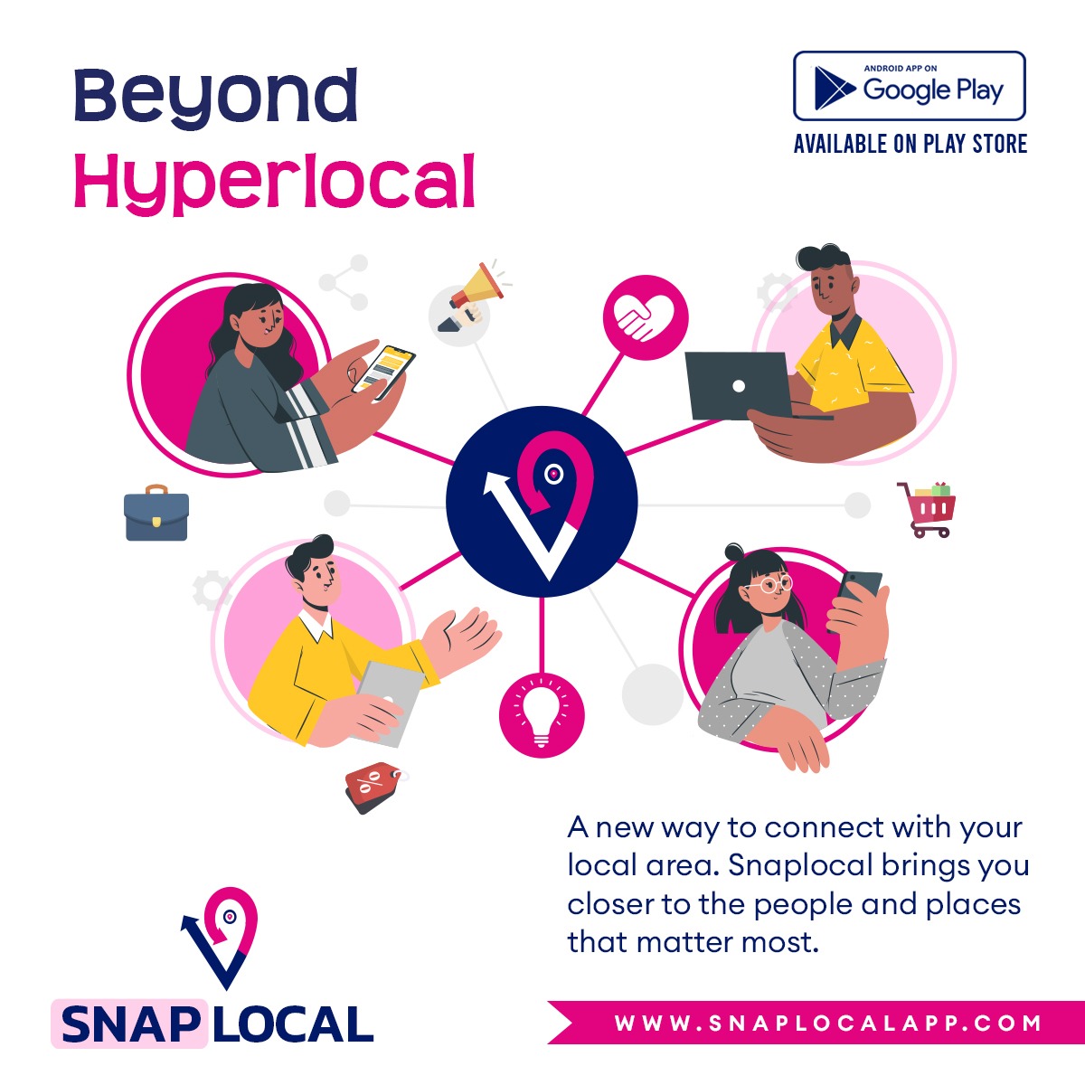 SnapLocalApp's tweet image. Get closer to your community with SnapLocal! 🌍📱 Connect with local businesses, events, and people right from your phone. 
Download now on Google Play!

Visit us at snaplocalapp.com

#snaplocal #localconnections #communityapp #shoplocal #discoverlocal