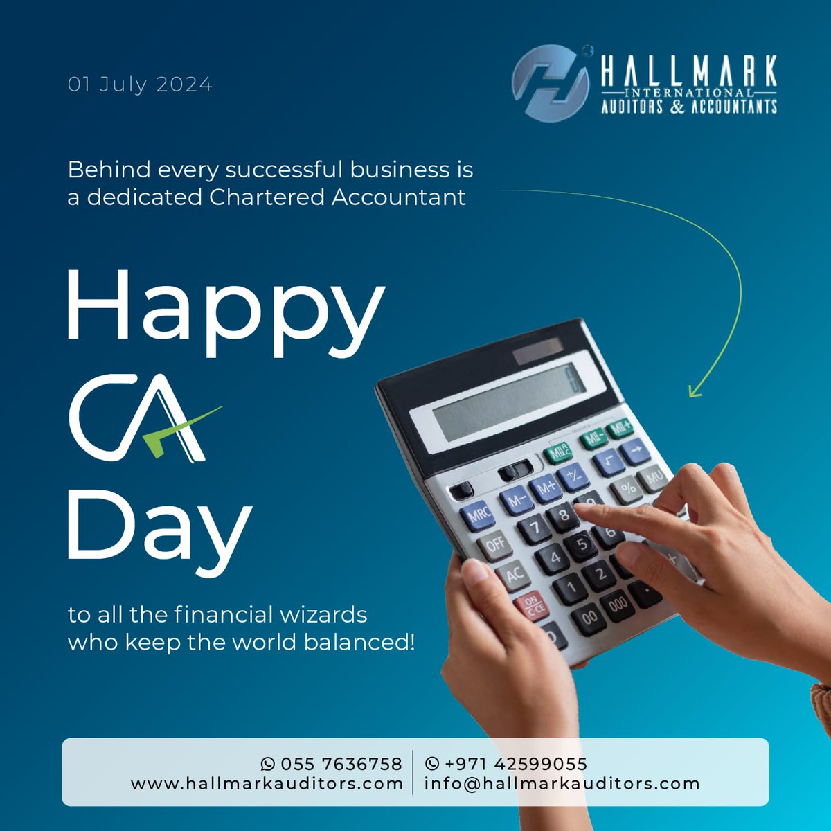 Hallmarkaudits's tweet photo. Behind every successful business is a dedicated Chartered Accountant. Today, we celebrate the pillars of integrity, precision, and trust. Happy CA Day to all the financial wizards who keep the world balanced!

#CADay #CharteredAccountants #accountant #Accounting https://t.co/FuyxNTmW0A