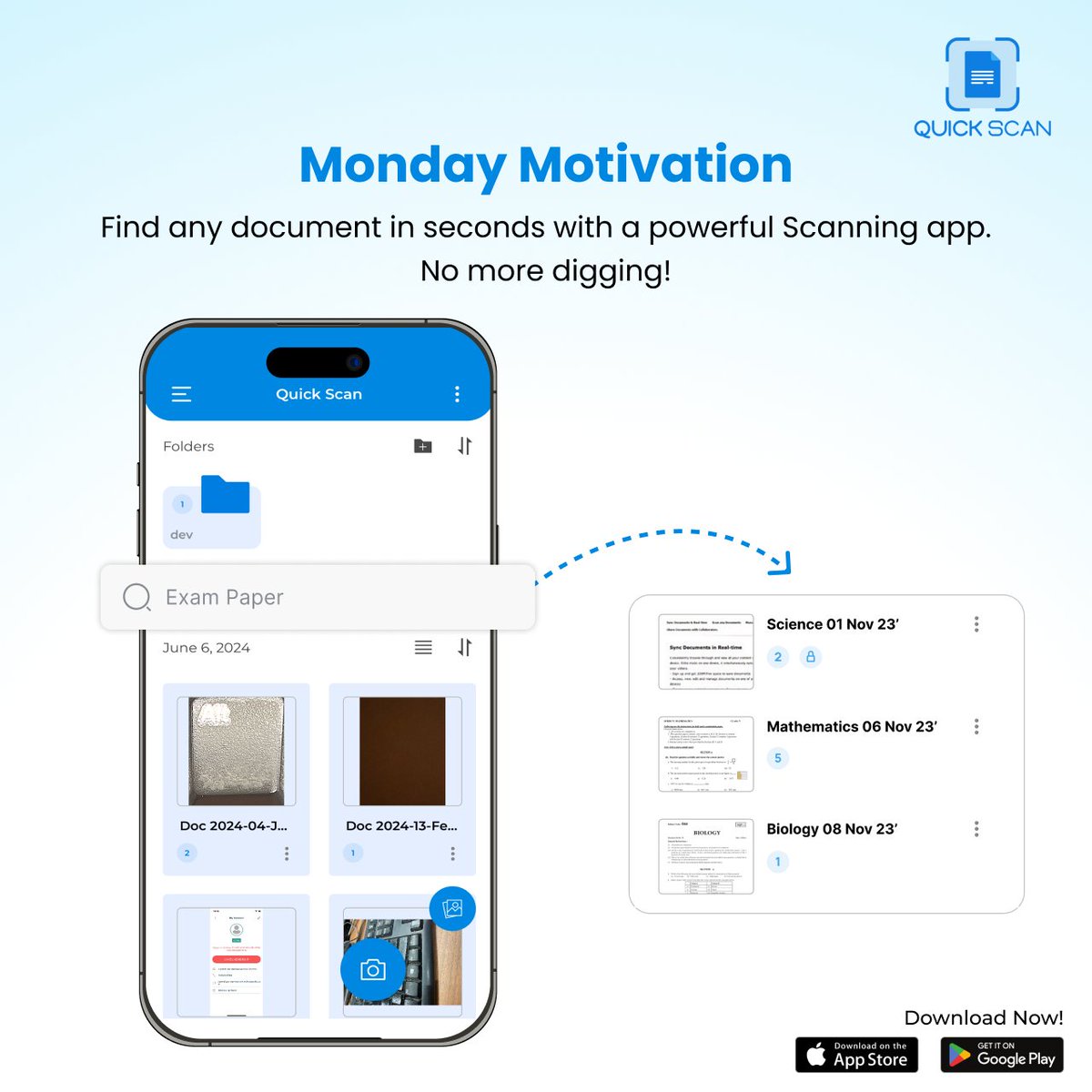 QuickScan_App's tweet photo. Monday Motivation: Conquer the chaos! 🗂️✨ Find any document in seconds with QuickScan and start your week organized and stress-free!
Install the app now
#document #scan #mobileapp #scanningapp #ios #quickscanapp https://t.co/mZz1fbFEZk