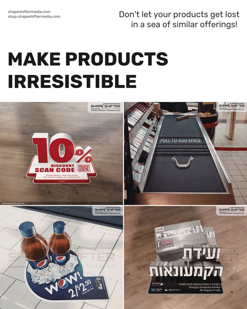 shapeshiftergfx's tweet image. ssm.li Get your customers' attention with 3D floorgraphics. Make your product stand out and leave a lasting impression. #instoreevents #retailindustry #retailtech #anamorphicart #trade showfloorgraphics #instorepromotion #floorprinting #storebranding #customfloo
