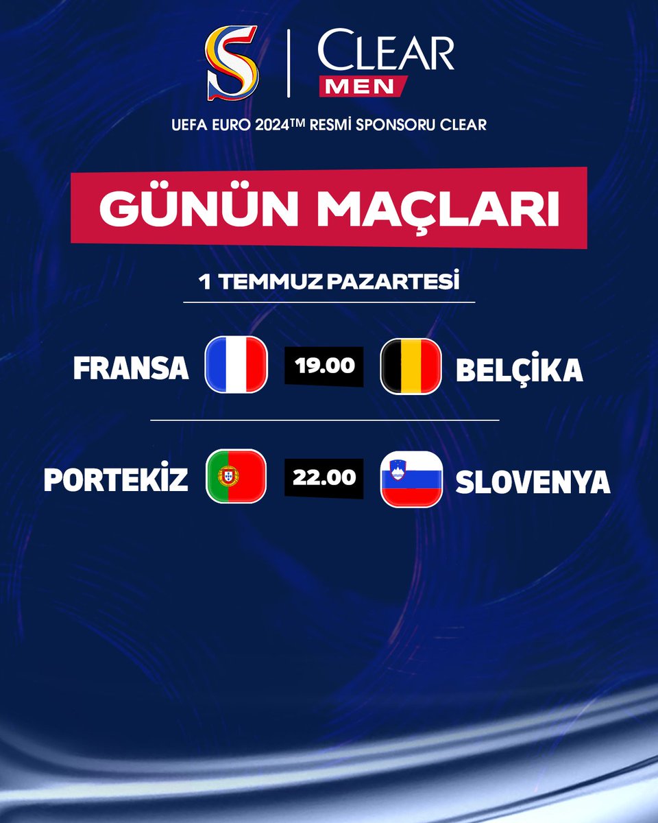 ⚽ Günün maçları.

<a href="/ClearTurkiye/">Clear Türkiye</a> #ClearİleKafanRahat #Sponsor