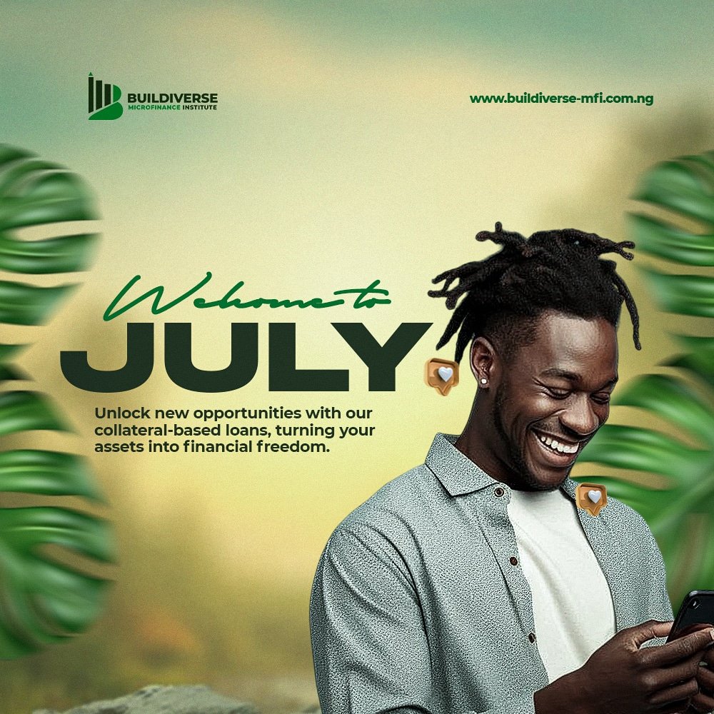 BuildiverseMFI's tweet photo. Welcome to July! Enjoy every moment with blessings in this month. Don't forget you can get a quick loan us
Call in today!
#happynewmonth #fastloan #quickloan #collateralbased https://t.co/lDKxR1her5