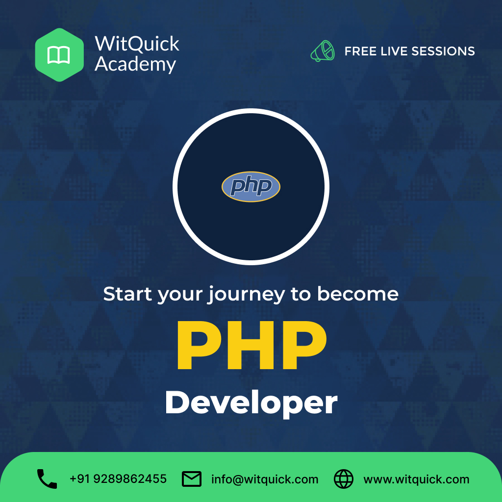 witquickacademy's tweet image. Dive into the world of web development with our #PHPcourse at WitQuick! Learn the fundamentals, enhance your coding skills, and build dynamic websites. Enroll now and start your journey to becoming a PHP pro!
#WebDevelopment #LearnToCode #Witquick #CodingBootcamp #TechSkills